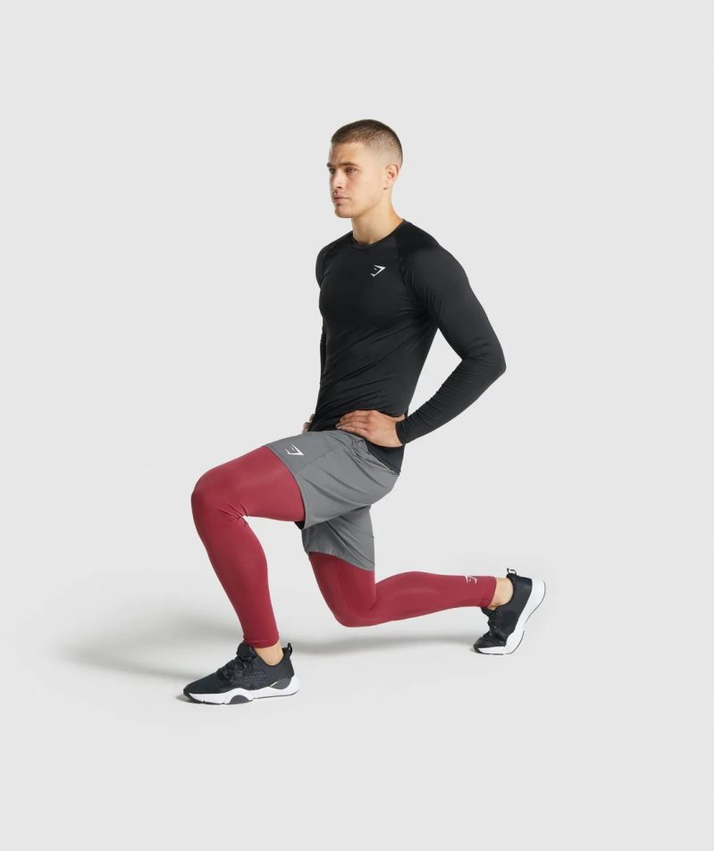 Gymshark Element Baselayer Leggings Herren Bordeaux | AT-29-WJYT