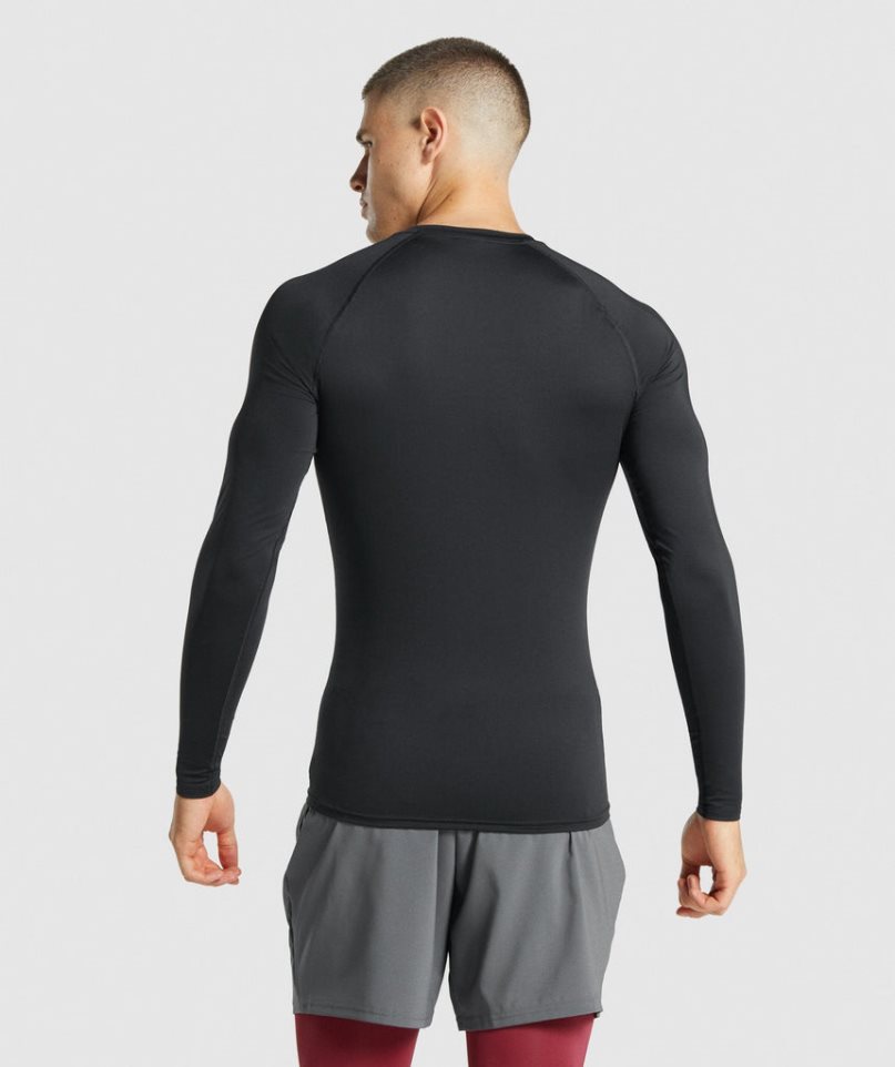 Gymshark Element Baselayer Long Sleeve T-shirts Herren Schwarz | AT-12-GHVZ