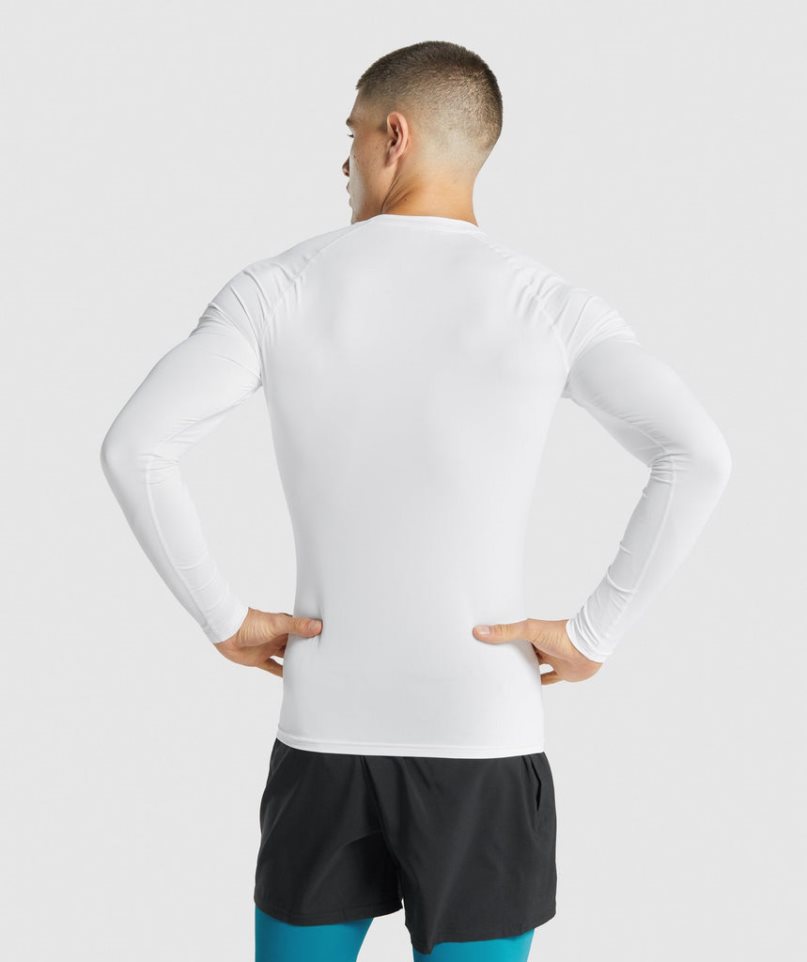 Gymshark Element Baselayer Long Sleeve T-shirts Herren Weiß | AT-32-AKZD