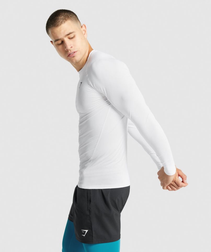 Gymshark Element Baselayer Long Sleeve T-shirts Herren Weiß | AT-32-AKZD