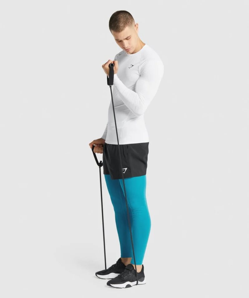 Gymshark Element Baselayer Long Sleeve T-shirts Herren Weiß | AT-32-AKZD