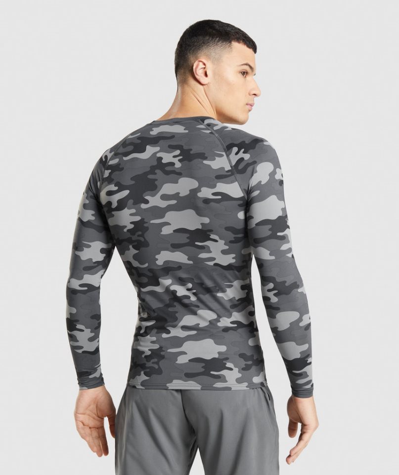 Gymshark Element Baselayer Long Sleeve Top T-shirts Herren Camouflage | AT-83-LPOJ