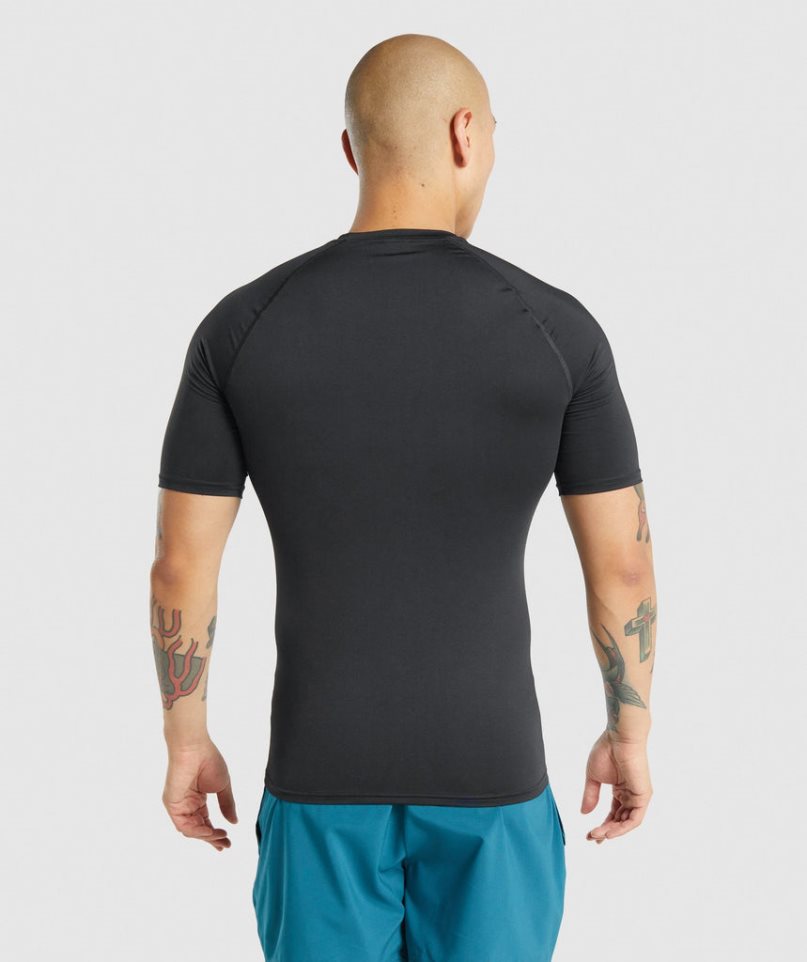 Gymshark Element Baselayer T-shirts Herren Schwarz | AT-16-ECFT