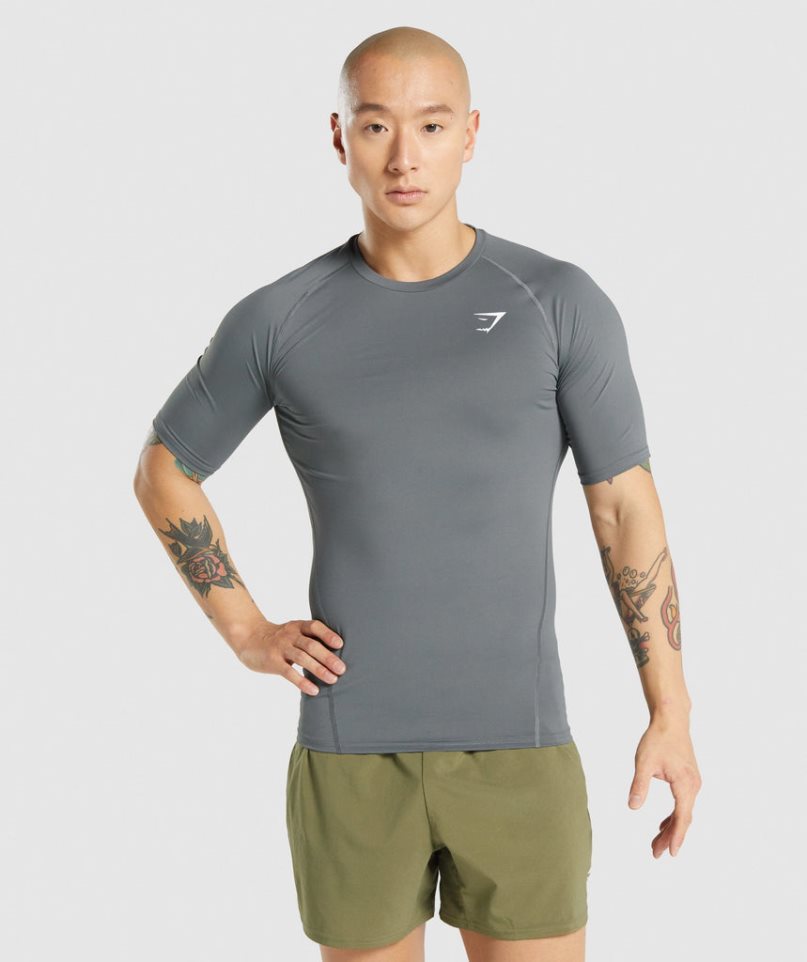 Gymshark Element Baselayer T-shirts Herren Grau | AT-71-HPAL