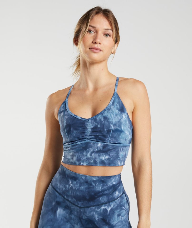 Gymshark Elevate Longline Sport Bh Damen Blau | AT-26-GNPY