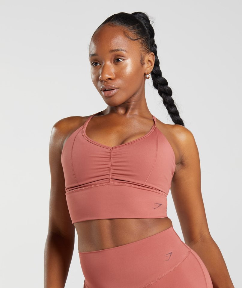 Gymshark Elevate Longline Sport Bh Damen Rosa | AT-40-YEZP