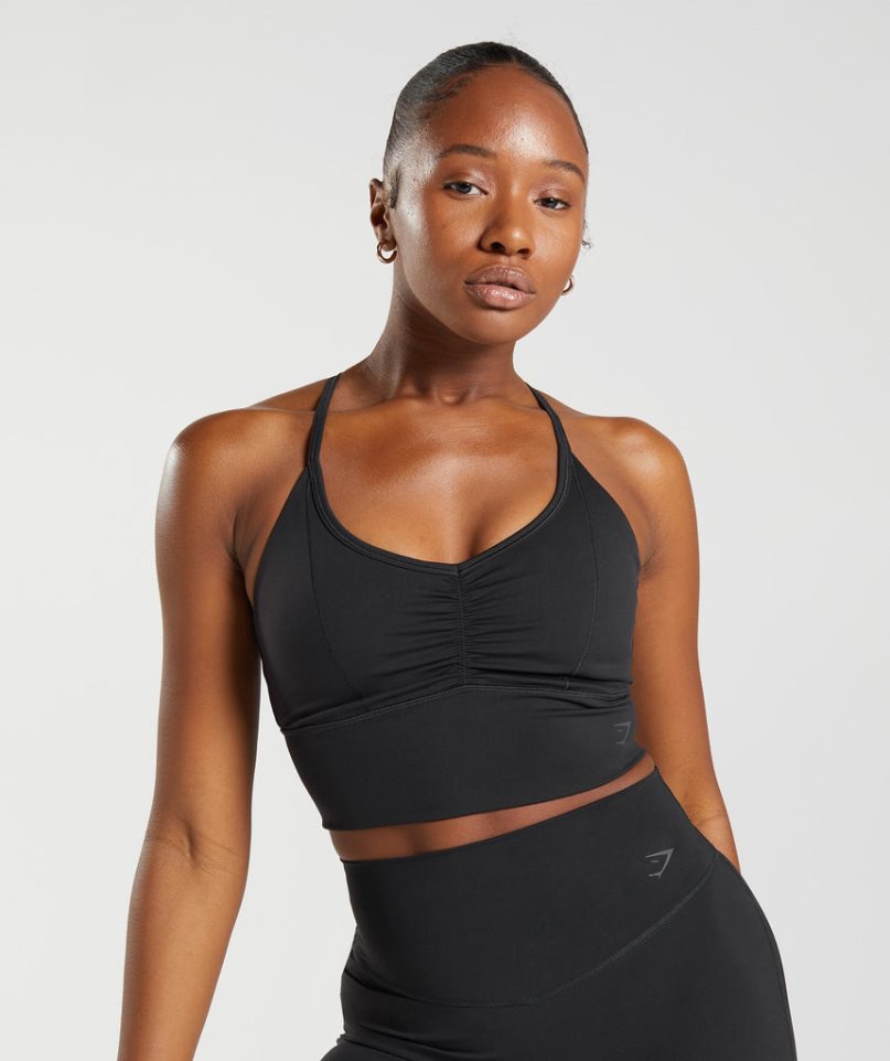 Gymshark Elevate Longline Sport Bh Damen Schwarz | AT-42-VHNP