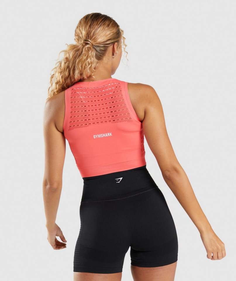 Gymshark Energy Seamless Kurz Geschnittene Oberteile Damen Rosa | AT-37-ZROK