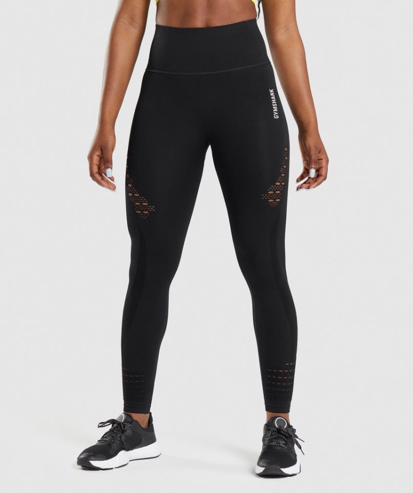 Gymshark Energy Seamless Leggings Damen Schwarz | AT-78-FYCS