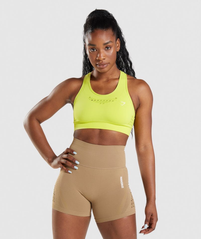 Gymshark Energy Seamless Sport Bh Damen Gelb | AT-94-SIEH