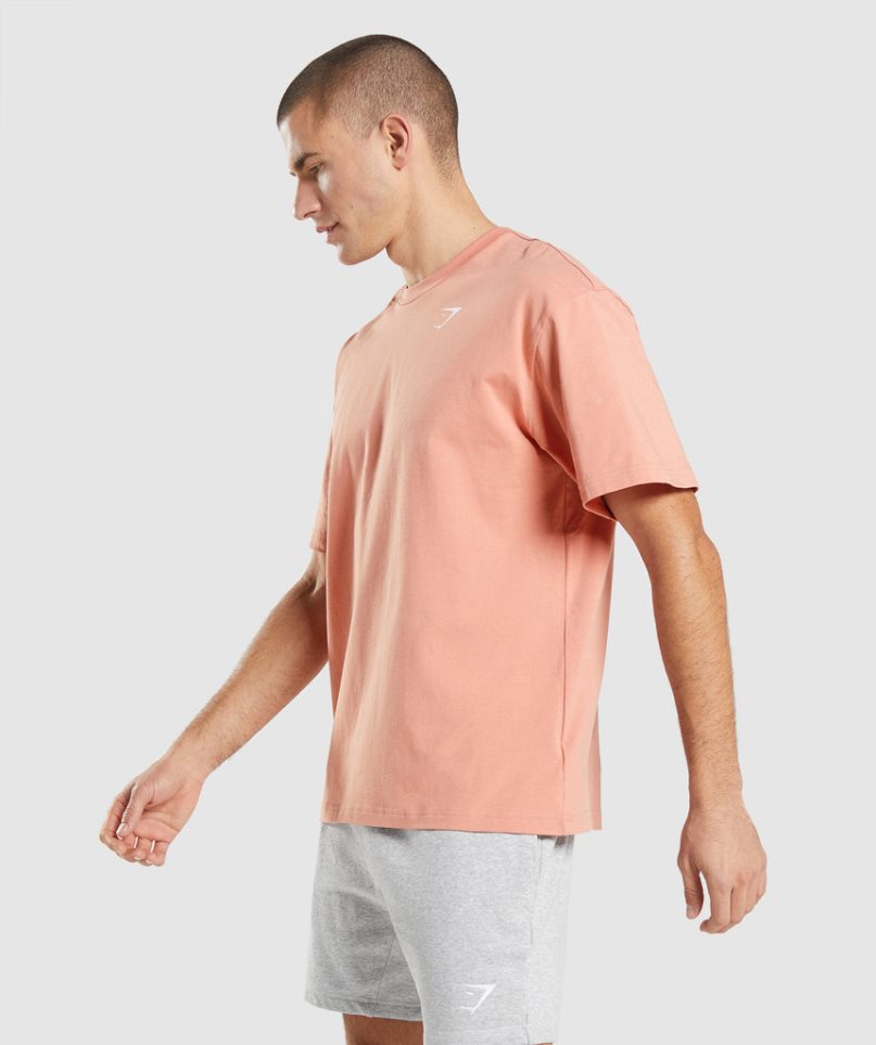 Gymshark Essential Oversized T-shirts Herren Rosa | AT-01-IQCA