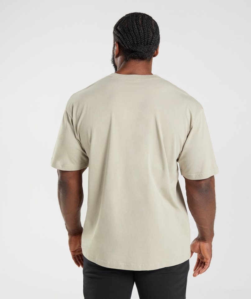 Gymshark Essential Oversized T-shirts Herren Beige | AT-02-ICOW