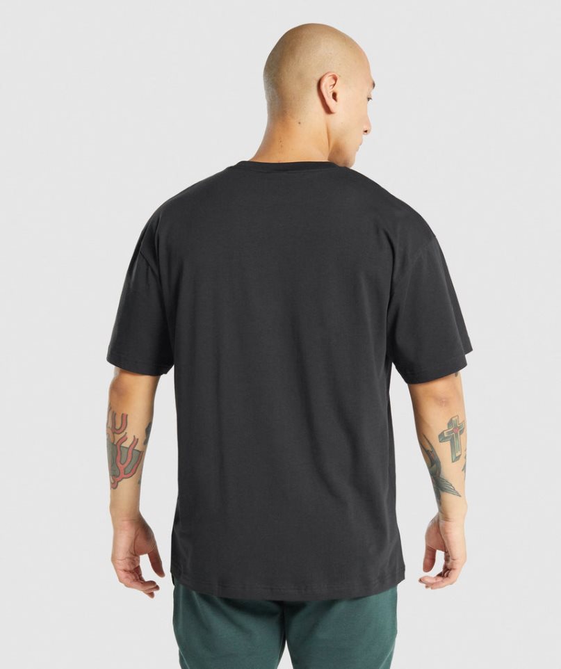 Gymshark Essential Oversized T-shirts Herren Schwarz | AT-13-STNK