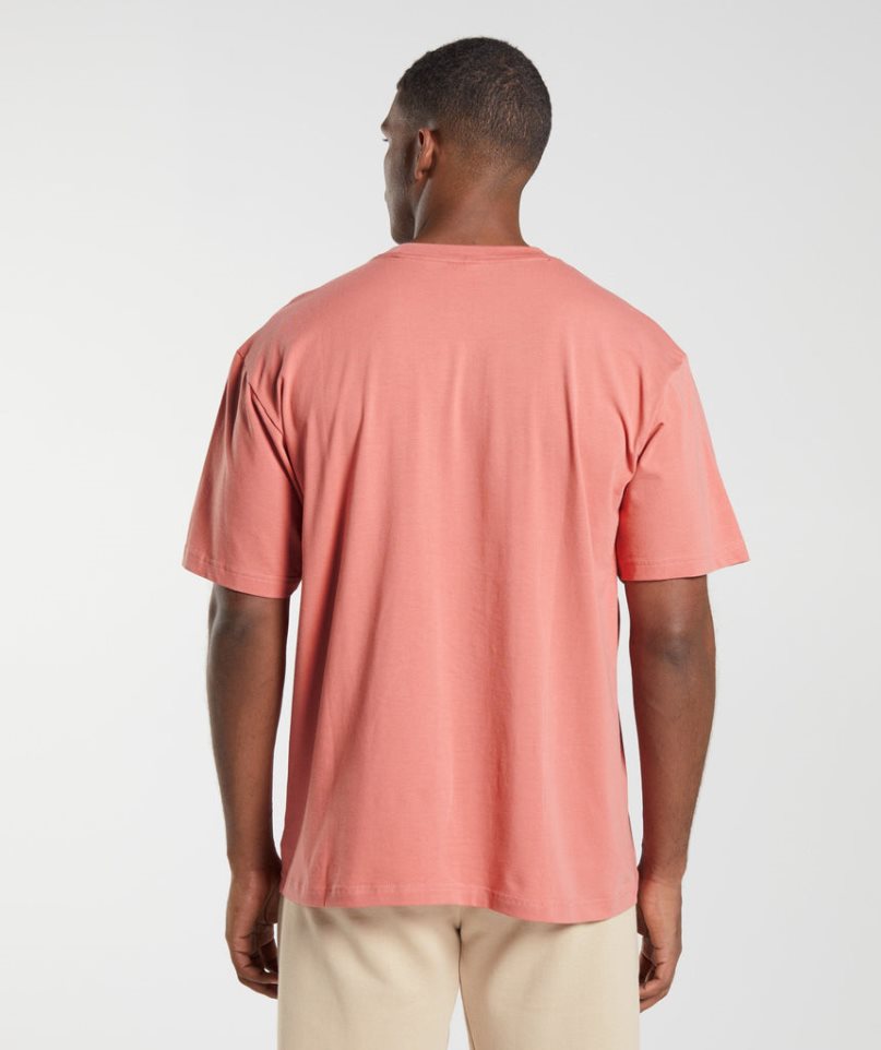 Gymshark Essential Oversized T-shirts Herren Rosa | AT-13-WPVC