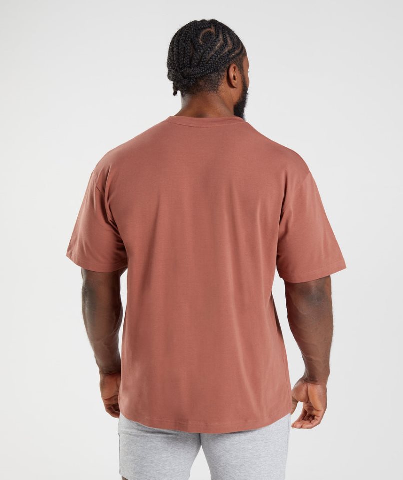 Gymshark Essential Oversized T-shirts Herren Rosa | AT-31-OXRH