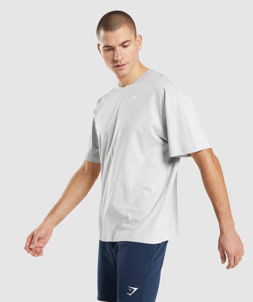 Gymshark Essential Oversized T-shirts Herren Hellgrau | AT-54-OCGY