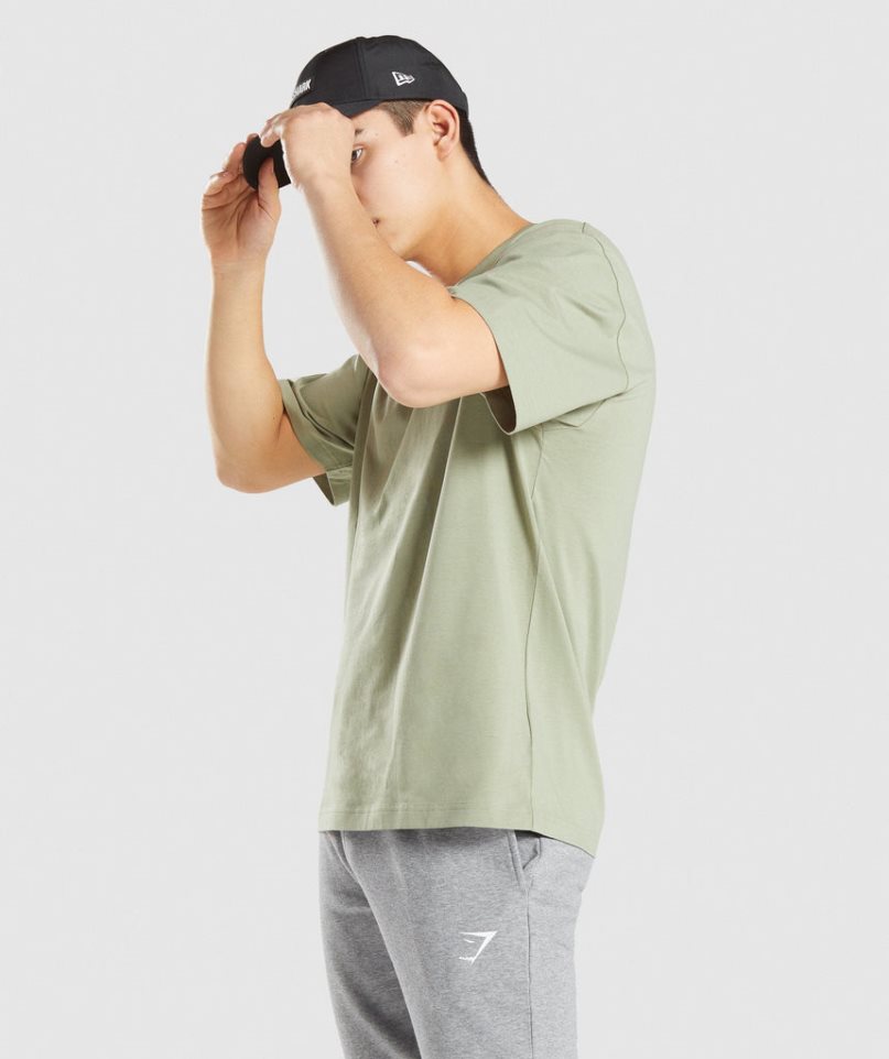 Gymshark Essential Oversized T-shirts Herren Hellgrün | AT-84-PVLA