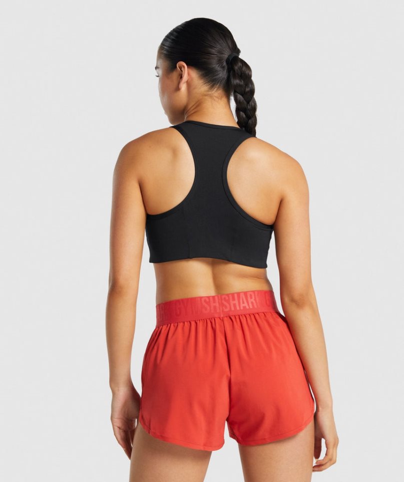 Gymshark Essential Racer Back Sport Bh Damen Schwarz | AT-09-YMVU