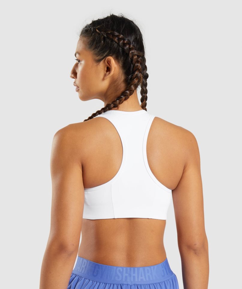 Gymshark Essential Racer Back Sport Bh Damen Weiß | AT-18-ZHYT