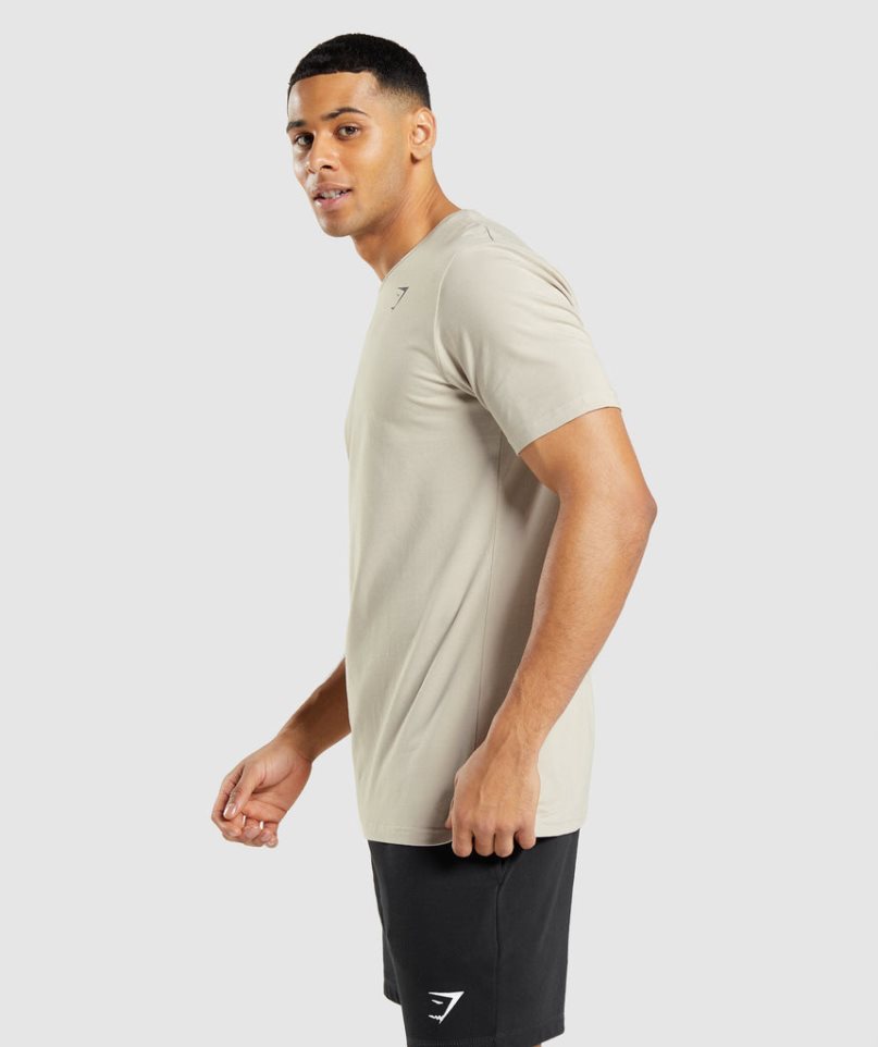 Gymshark Essential T-shirts Herren Beige | AT-10-DFGO