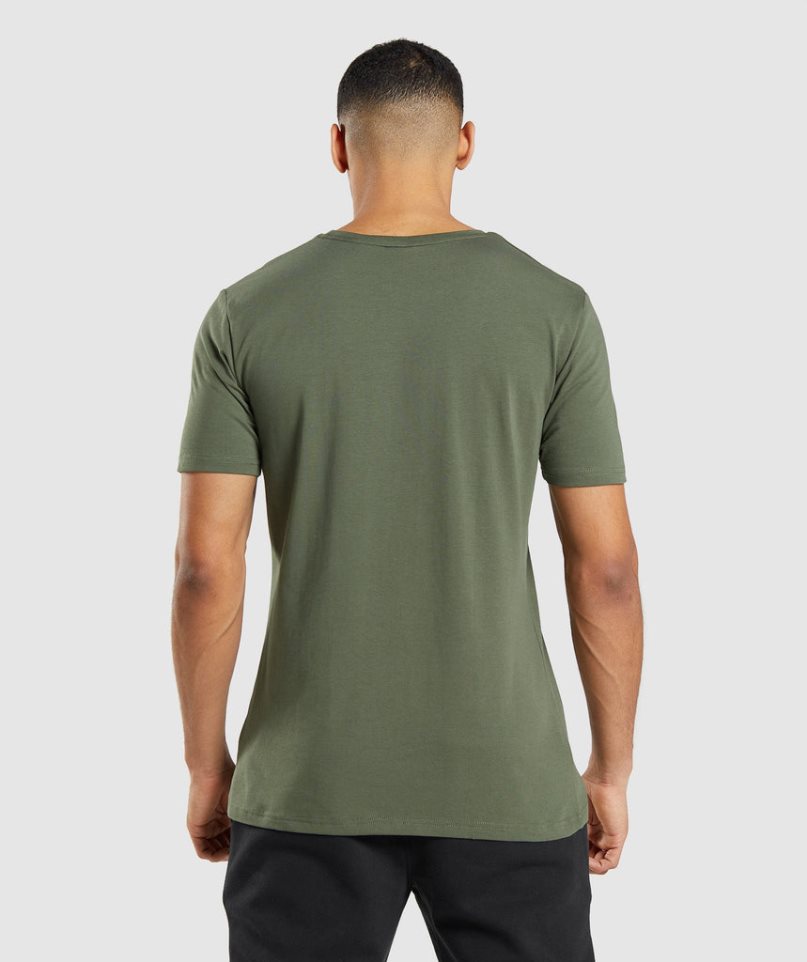 Gymshark Essential T-shirts Herren Olivgrün | AT-89-LPTW