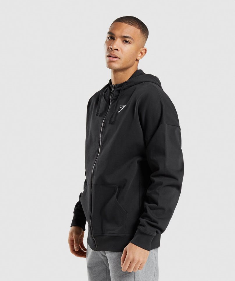 Gymshark Essential Zip Up Hoodie Herren Schwarz | AT-49-ILSQ