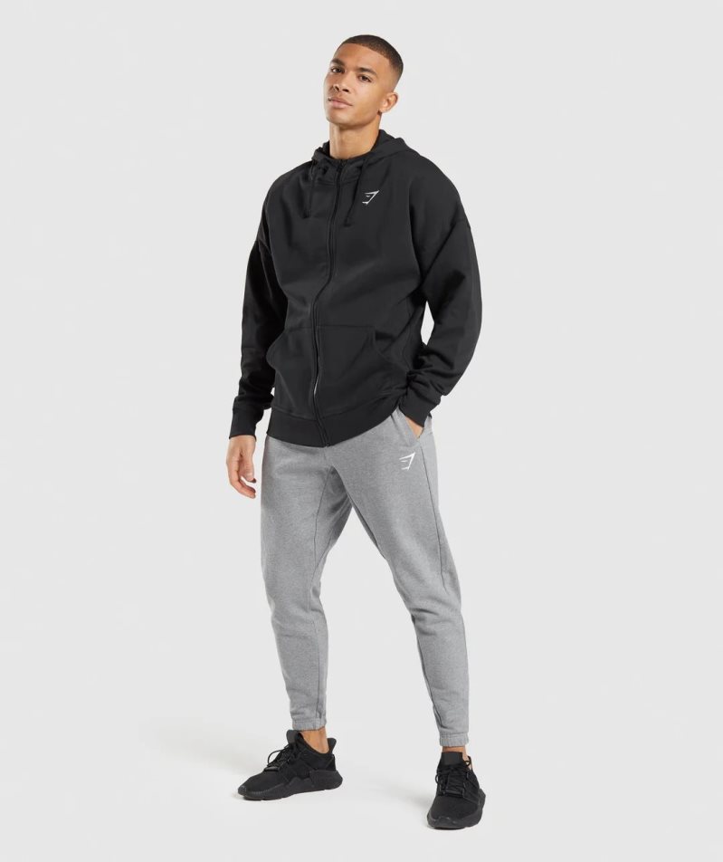 Gymshark Essential Zip Up Hoodie Herren Schwarz | AT-49-ILSQ