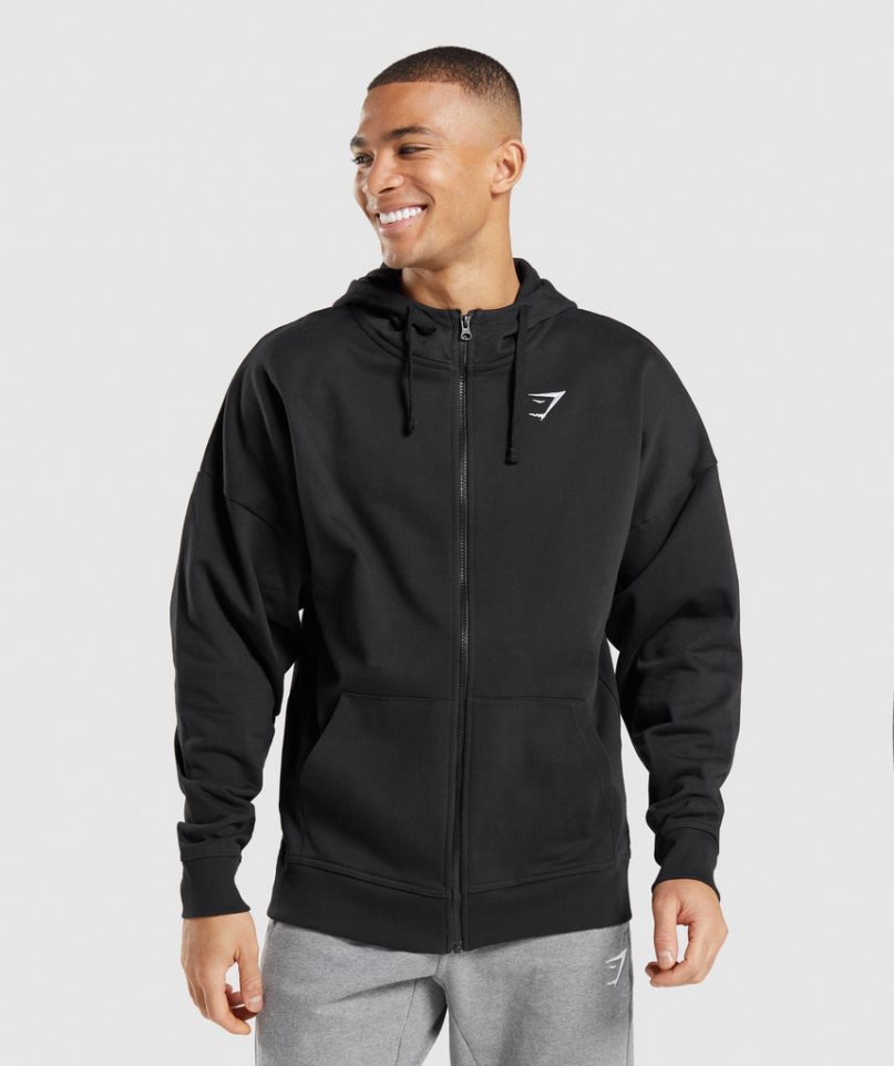 Gymshark Essential Zip Up Hoodie Herren Schwarz | AT-49-ILSQ