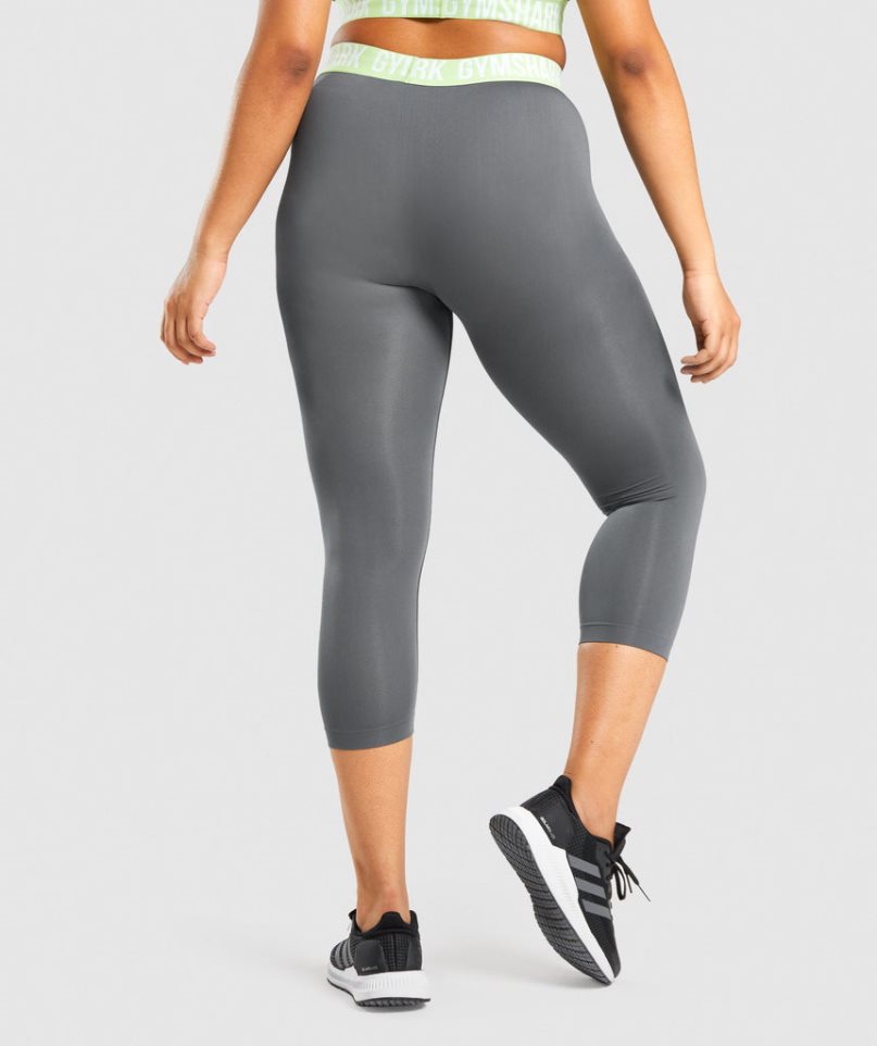 Gymshark Fit Seamless Cropped Leggings Damen Grau | AT-04-EUZI