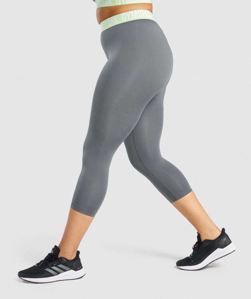 Gymshark Fit Seamless Cropped Leggings Damen Grau | AT-04-EUZI