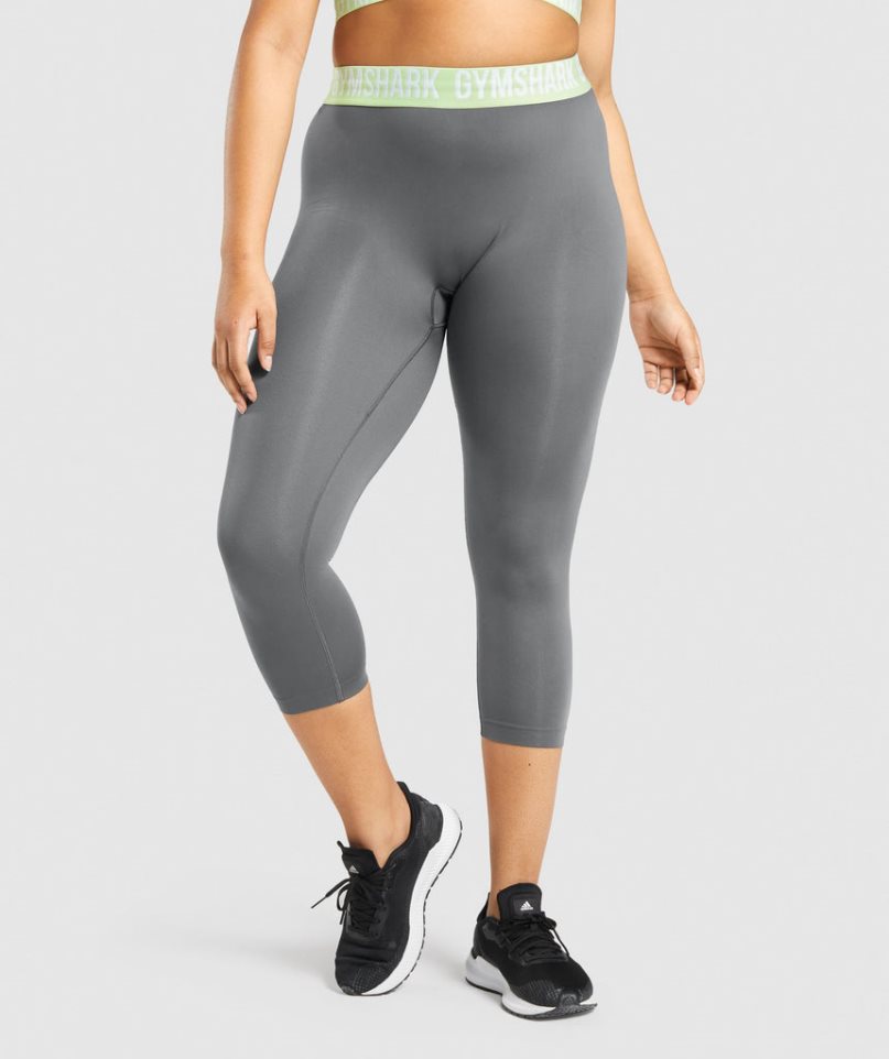 Gymshark Fit Seamless Cropped Leggings Damen Grau | AT-04-EUZI