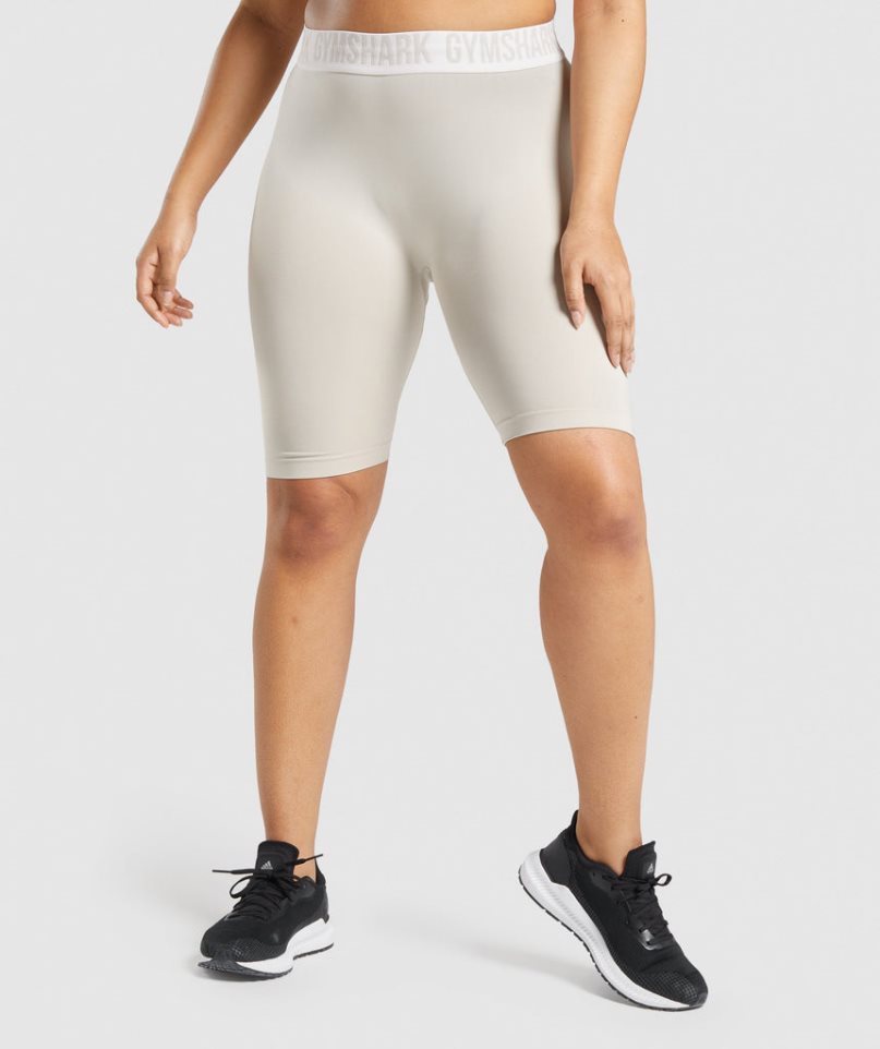 Gymshark Fit Seamless Cycling Kurze Hose Damen Hellgrau | AT-89-ERXN