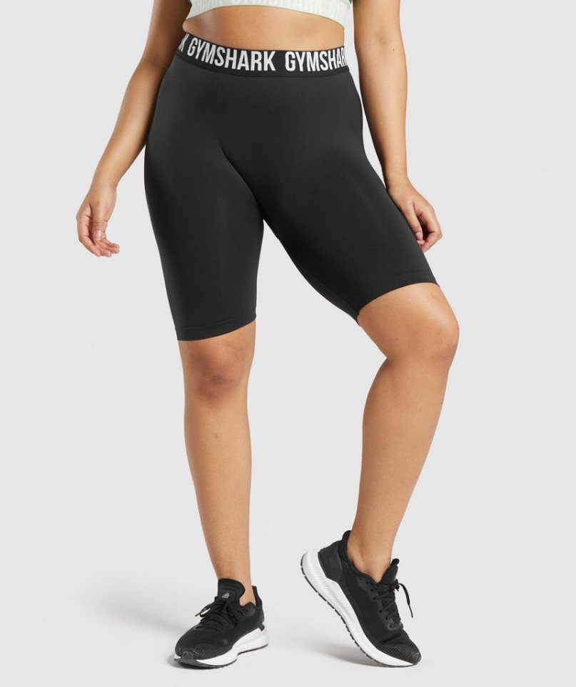 Gymshark Fit Seamless Cycling Kurze Hose Damen Schwarz | AT-89-HGPX