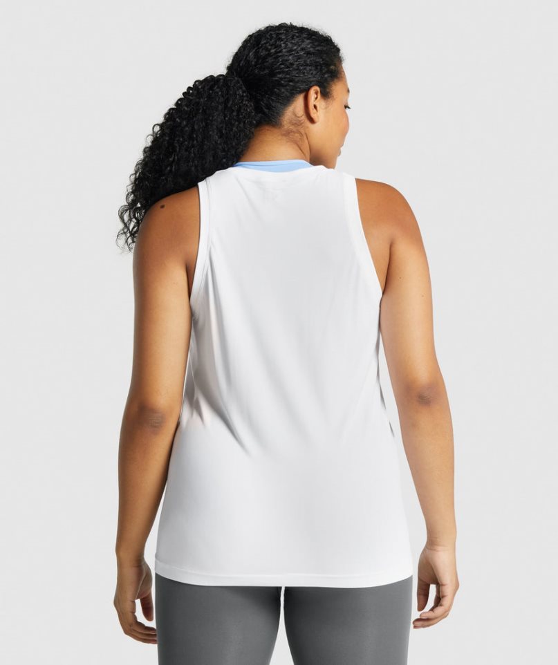 Gymshark Fit Seamless Loose Muskelshirt Damen Weiß | AT-18-RDFZ