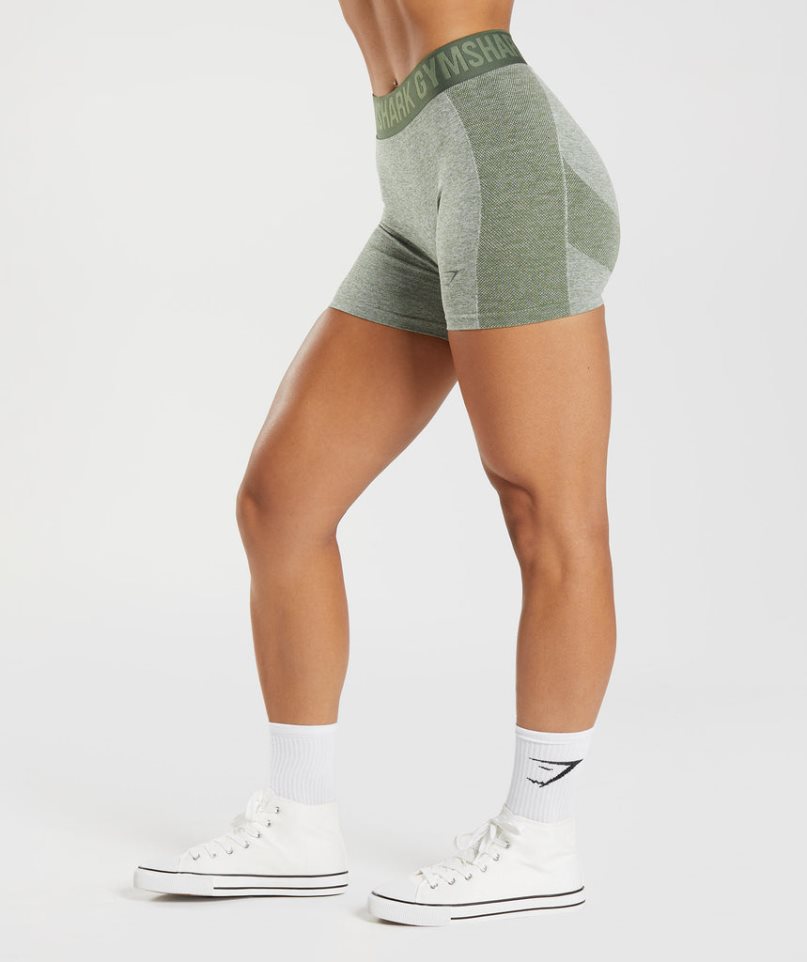 Gymshark Flex Kurze Hose Damen Grau Olivgrün | AT-68-MQJN