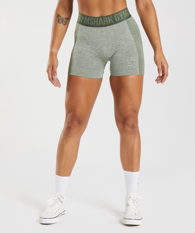 Gymshark Flex Kurze Hose Damen Grau Olivgrün | AT-68-MQJN