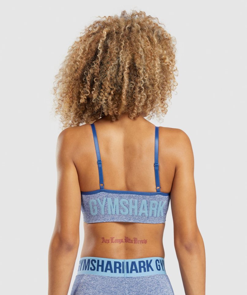 Gymshark Flex Riemchen Sport Bh Damen Blau | AT-30-CTXS