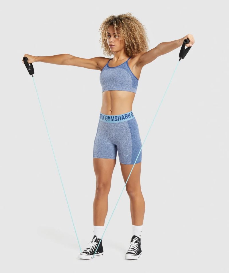 Gymshark Flex Riemchen Sport Bh Damen Blau | AT-30-CTXS