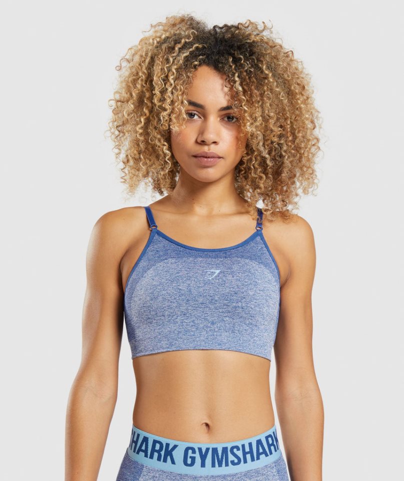 Gymshark Flex Riemchen Sport Bh Damen Blau | AT-30-CTXS