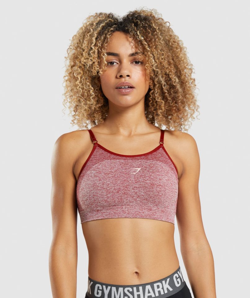 Gymshark Flex Riemchen Sport Bh Damen Bordeaux | AT-07-WAJP