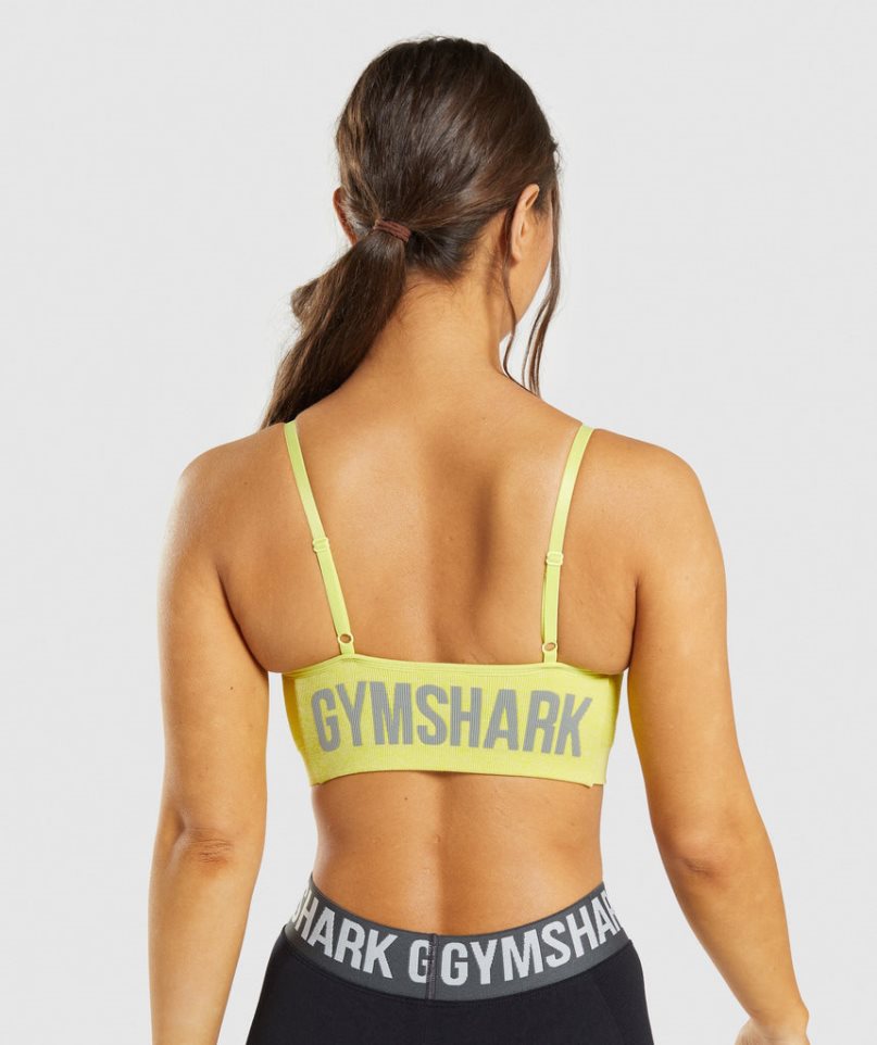 Gymshark Flex Riemchen Sport Bh Damen Gelb | AT-04-KYWS