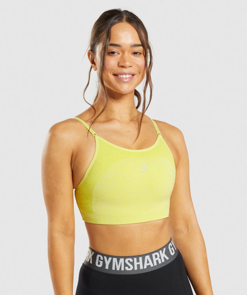 Gymshark Flex Riemchen Sport Bh Damen Gelb | AT-04-KYWS