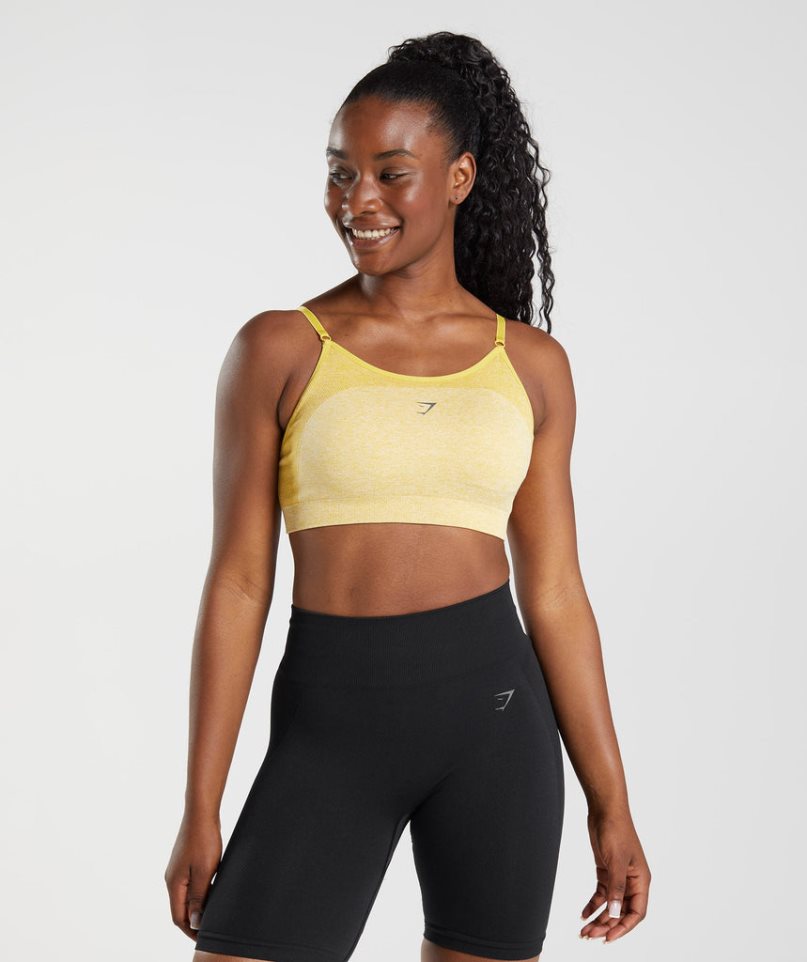 Gymshark Flex Riemchen Sport Bh Damen Gelb | AT-69-BACE