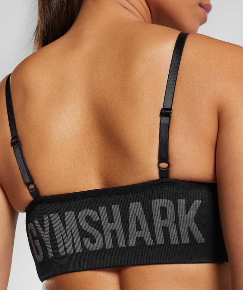 Gymshark Flex Riemchen Sport Bh Damen Schwarz | AT-16-CQLV