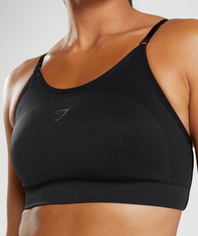 Gymshark Flex Riemchen Sport Bh Damen Schwarz | AT-16-CQLV