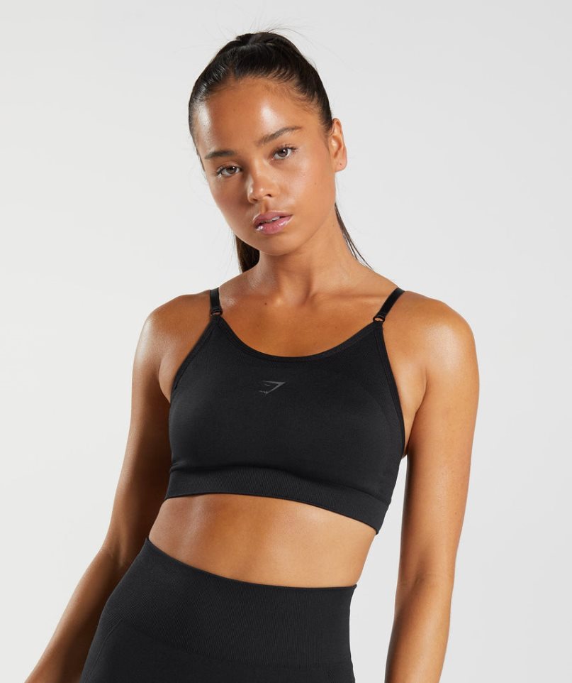 Gymshark Flex Riemchen Sport Bh Damen Schwarz | AT-16-CQLV