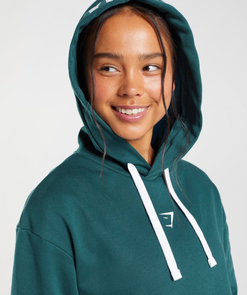 Gymshark Fraction Hoodie Damen Dunkelgrün | AT-09-JKMQ