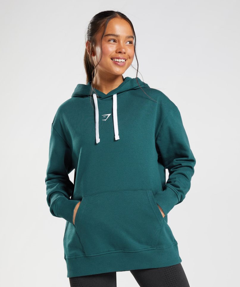 Gymshark Fraction Hoodie Damen Dunkelgrün | AT-09-JKMQ