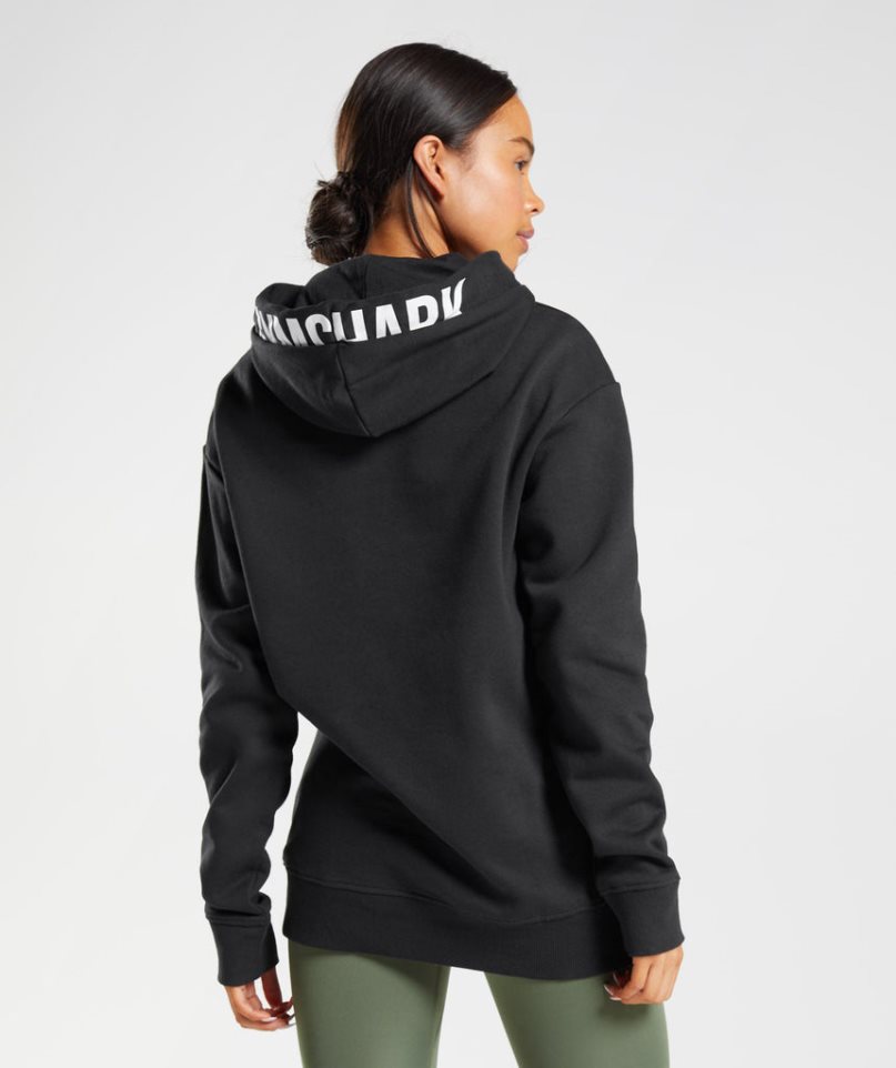 Gymshark Fraction Hoodie Damen Schwarz | AT-79-XLCM