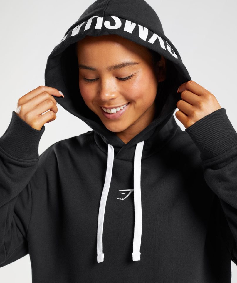 Gymshark Fraction Hoodie Damen Schwarz | AT-79-XLCM